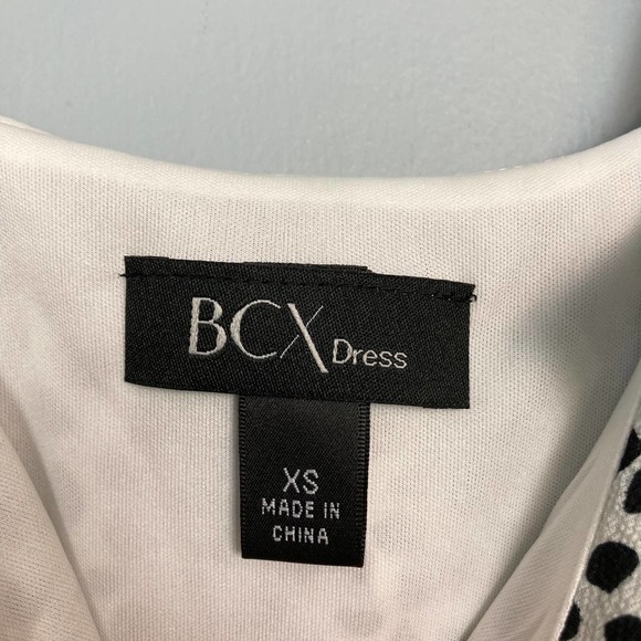 Bcx Ruffle Maxi Dress White Black Dots Off Shoulder Asymmetrical Juniors Size XS - Picture 10 of 12